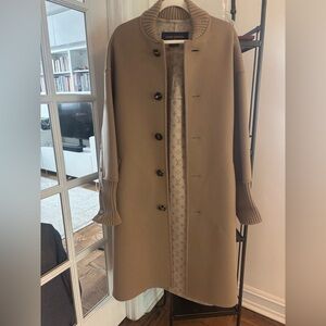 Louis Vuitton Tan Long Wool Coat 34 XS US2